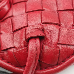 Pre-owned Bottega Veneta NODINI Intrecciato Red lambskin shoulderbag | stylenewstar
