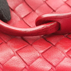 Pre-owned Bottega Veneta NODINI Intrecciato Red lambskin shoulderbag | stylenewstar