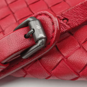 Pre-owned Bottega Veneta NODINI Intrecciato Red lambskin shoulderbag | stylenewstar