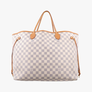 Pre-owned Louis Vuitton NEVERFULL GM Azur Damier Canvas N51108 handbag | stylenewstar