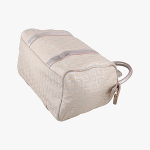 Pre-owned Fendi Zucchino Glitter Logo Pink Canvas 8BL068 handbag | stylenewstar