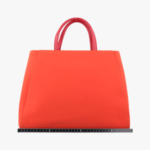 Pre-owned Fendi 2 JOURS Orange x Red fabric x Leather 8BH250 shoulderbag | stylenewstar