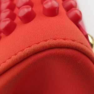 Pre-owned Fendi 2 JOURS Orange x Red fabric x Leather 8BH250 shoulderbag | stylenewstar