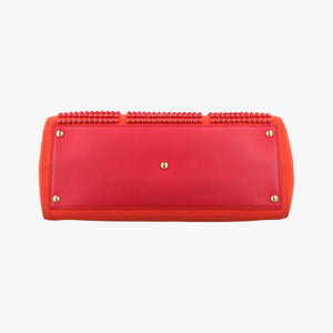 Pre-owned Fendi 2 JOURS Orange x Red fabric x Leather 8BH250 shoulderbag | stylenewstar