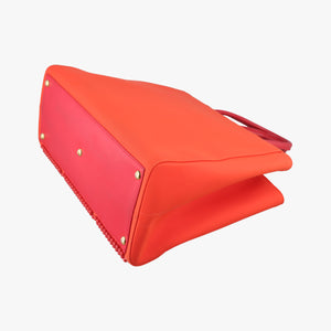 Pre-owned Fendi 2 JOURS Orange x Red fabric x Leather 8BH250 shoulderbag | stylenewstar