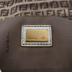 Pre-owned Fendi Zucchino Borsa golden×Multicolour canvas×leather 8BR429 shoulderbag | stylenewstar