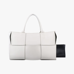 Pre-owned Bottega Veneta The Arcotote White lambskin handbag | stylenewstar