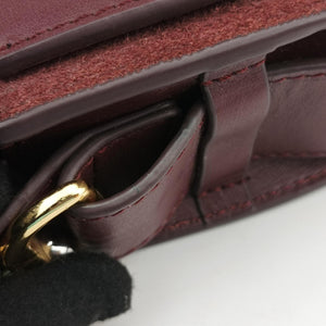 Pre-owned Chloe Tess Burgundy Leather × Suede shoulderbag | stylenewstar