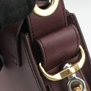 Pre-owned Chloe Tess Burgundy Leather × Suede shoulderbag | stylenewstar