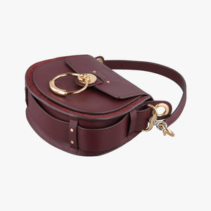 Pre-owned Chloe Tess Burgundy Leather × Suede shoulderbag | stylenewstar