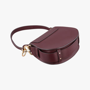 Pre-owned Chloe Tess Burgundy Leather × Suede shoulderbag | stylenewstar
