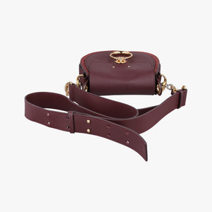 Pre-owned Chloe Tess Burgundy Leather × Suede shoulderbag | stylenewstar