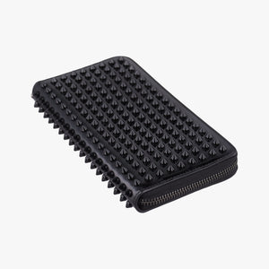 Pre-owned Christian Louboutin Studded Panettone Black Leather clutchbag | stylenewstar