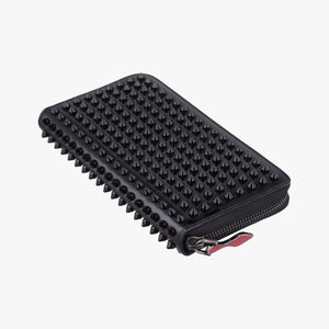 Pre-owned Christian Louboutin Studded Panettone Black Leather clutchbag | stylenewstar