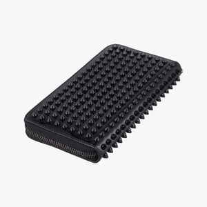 Pre-owned Christian Louboutin Studded Panettone Black Leather clutchbag | stylenewstar