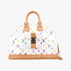 Secondhand Louis Vuitton Alma GM white Monogram Multicolor M40441 handbag | stylenewstar