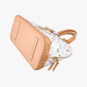 Secondhand Louis Vuitton Alma GM white Monogram Multicolor M40441 handbag | stylenewstar