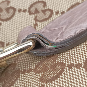 Pre-owned Gucci New Jackie Beige x Brown Canvas×Leather 246907 shoulderbag | stylenewstar