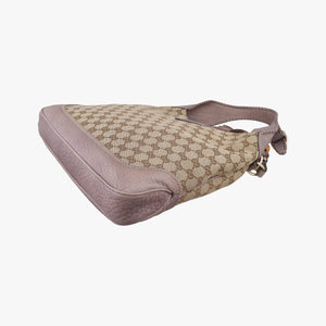 Pre-owned Gucci New Jackie Beige x Brown Canvas×Leather 246907 shoulderbag | stylenewstar