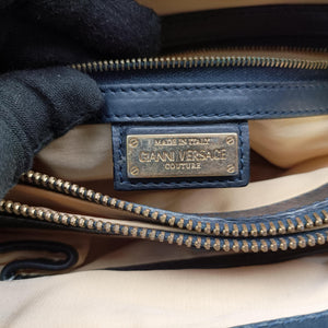 Vintage VERSACE Medusa quilted Navy Leather handbag | stylenewstar