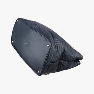 Vintage VERSACE Medusa quilted Navy Leather handbag | stylenewstar