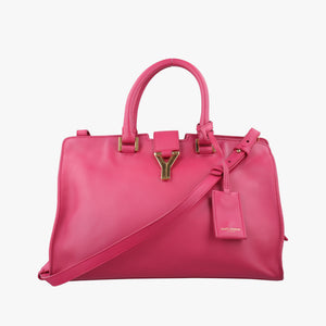 Pre-owned Yves Saint Laurent Y Ligne Petit Cabas Rose Leather 311210 shoulderbag | stylenewstar