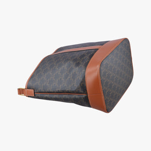 Pre-owned Celine Small Bucket Brown PVC coated canvas×Leather shoulderbag | stylenewstar
