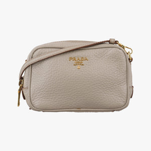 Pre-owned Prada VITELLO PHENIX camera bag Beige Leather 1N1674 shoulderbag | stylenewstar