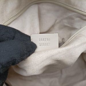 Pre-owned Gucci Sukey White×Beige canvas×leather 285730 shoulderbag | stylenewstar