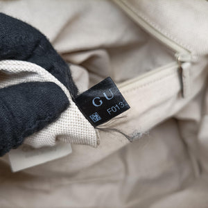 Pre-owned Gucci Sukey White×Beige canvas×leather 285730 shoulderbag | stylenewstar