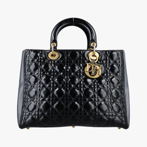 Pre-owned Christian Dior Lady Dior Black Patent handbag | stylenewstar