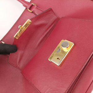 Vintage Prada Galleria Front Pocket Red SAFFIANO Leather BN2674 shoulderbag | stylenewstar