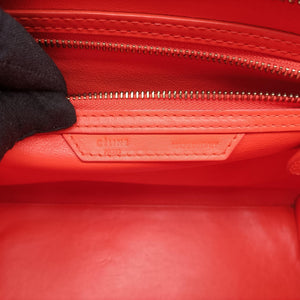 Secondhand Celine Luggage Mini Shopper Orange Leather handbag | stylenewstar
