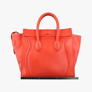 Secondhand Celine Luggage Mini Shopper Orange Leather handbag | stylenewstar