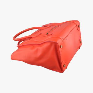 Secondhand Celine Luggage Mini Shopper Orange Leather handbag | stylenewstar
