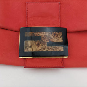 Pre-owned Fendi Big Mamma Forever Flap Orange Leather 8BR638 shoulderbag | stylenewstar