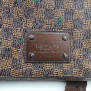 Pre-owned Louis Vuitton BROOKLYN MM EBENE Damier Canvas N51211 shoulderbag | stylenewstar