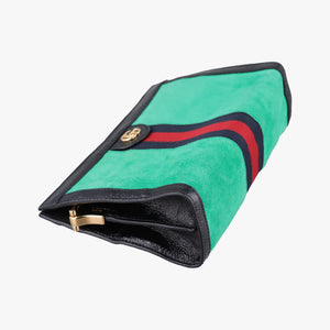 Pre-owned Gucci Ophidia Green×black×red Suede×leather 503877 shoulderbag | stylenewstar