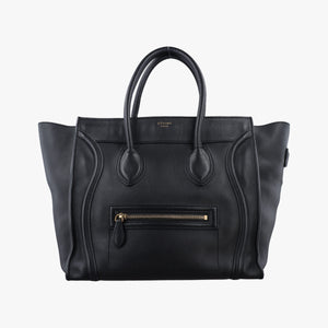 Pre-owned Celine Luggage Mini Shopper Black Leather handbag | stylenewstar