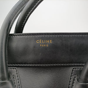 Pre-owned Celine Luggage Mini Shopper Black Leather handbag | stylenewstar