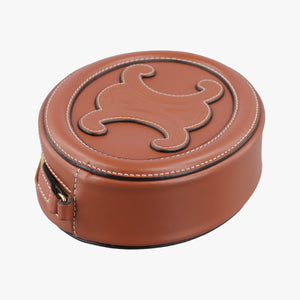 Pre-owned Celine Oval Purse Cuir Triomphe Brown Leather shoulderbag | stylenewstar