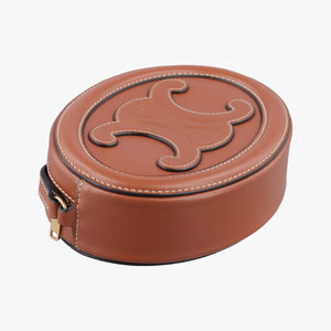 Pre-owned Celine Oval Purse Cuir Triomphe Brown Leather shoulderbag | stylenewstar