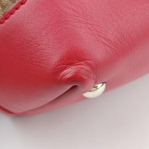Pre-owned Gucci Valentine heart charm beige×red Canvas×Leather 309122 shoulderbag | stylenewstar