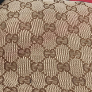 Pre-owned Gucci Valentine heart charm beige×red Canvas×Leather 309122 shoulderbag | stylenewstar