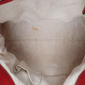 Pre-owned Gucci Valentine heart charm beige×red Canvas×Leather 309122 shoulderbag | stylenewstar