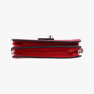 Pre-owned Prada Sound Lock Red SAFFIANO Leather BN0924 shoulderbag | stylenewstar