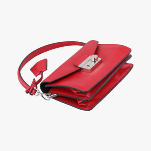 Pre-owned Prada Sound Lock Red SAFFIANO Leather BN0924 shoulderbag | stylenewstar