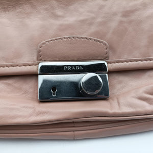 Pre-owned Prada Sound Flap Pink lambskin shoulderbag | stylenewstar