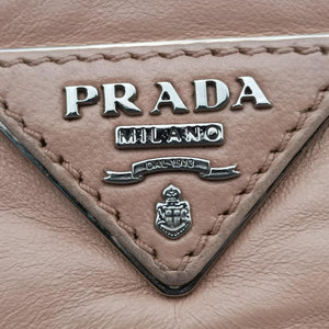 Pre-owned Prada Sound Flap Pink lambskin shoulderbag | stylenewstar