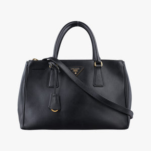 Pre-owned Prada Galleria Black SAFFIANO Leather BN2274 shoulderbag | stylenewstar